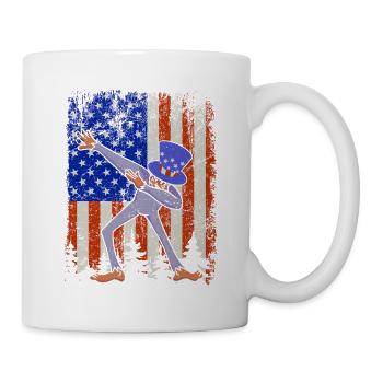 Dabbing Bigfoot 4 juillet Sasquatch Américain - Mug blanc - blanc - Droite