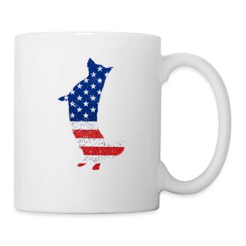 Corgi 4 juillet amoureux des chiens chiot patriotique sur - Mug blanc - blanc - Droite