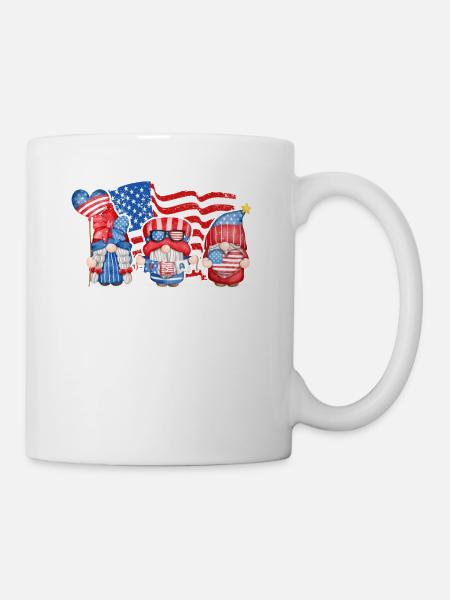4. Juli patriotische Gnome Tee Sommer USA Flagge - Tasse - Weiß