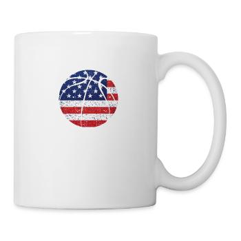 Basketball Amerikanische Flagge 4. Juli USA Sport - Tasse - Weiß - Rechts