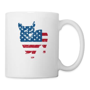 Corgi 4 juillet chiot patriotique amoureux des chiens - Mug blanc - blanc - Droite