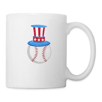 Baseballspieler Trainer 4. Juli US Patriotische - Tasse - Weiß - Rechts