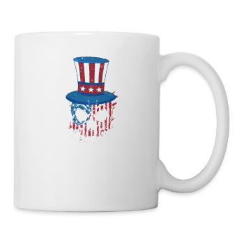 Crâne 4 juillet Drapeau américain patriotique - Mug blanc - blanc - Droite