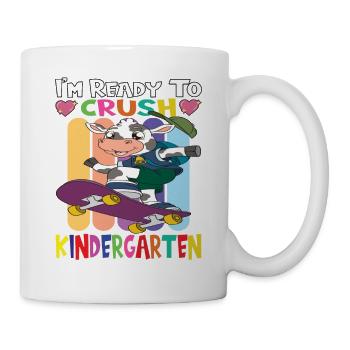Skateboarding Cow I'm Ready To Crush Kindergarten - Mug - white - Right