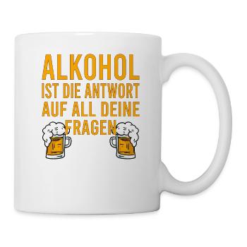 Vatertag Himmelfahrt Bier Nachbar Nachbarn Saufen - Tasse - Weiß - Rechts
