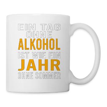 Vatertag Himmelfahrt Bier Nachbar Nachbarn Saufen - Tasse - Weiß - Rechts