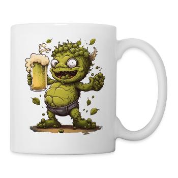 funny hop monster with beer - Mug - white - Right