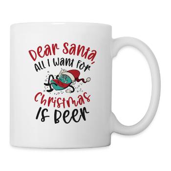 Lieber Weihnachtsmann Weihnachten Biertrinken - Tasse - Weiß - Rechts