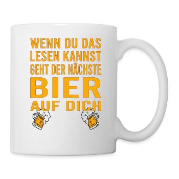 Vatertag Himmelfahrt Bier Nachbar Nachbarn Saufen - Tasse - Weiß - Rechts