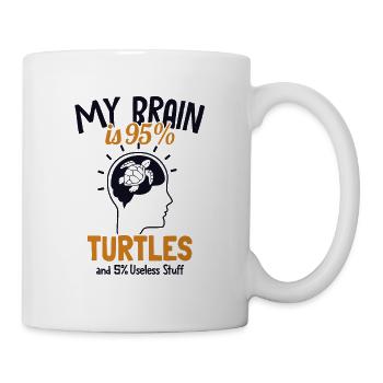 My Brain is 95% Turtles Aquatic Turtle - Mug - white - Right