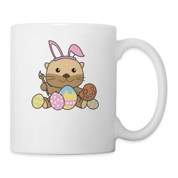 joyeuses Pâques loutre douce Pâques avec œufs de Pâques - Mug blanc - blanc - Droite