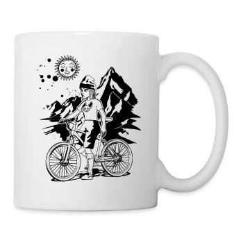 Adrenalin pur! Nur für Fahrradfahrer auf Bergtour. - Tasse - Weiß - Rechts