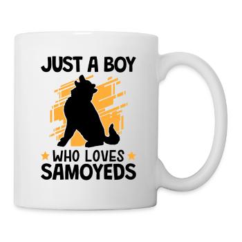 Garçon qui aime Samoyèdes Samoyèdes Nordiques Samoyède - Mug blanc - blanc - Droite