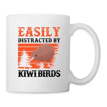 Un oiseau kiwi distrait par le kiwi de Nouvelle-Zélande - Mug blanc - blanc - Droite