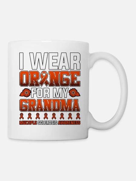 Ich trage Orange für meine Oma Multiple Sklerose - Tasse - Weiß