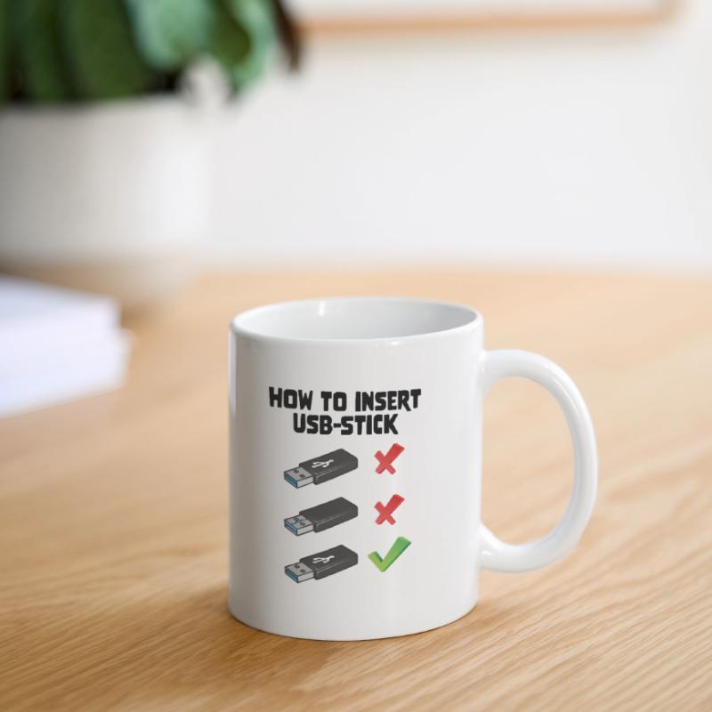How To Insert USB Stick Funny Programmer Meme Tasse