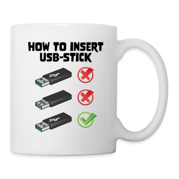 How To Insert USB Stick Funny Programmer Meme - Tasse - Weiß - Rechts