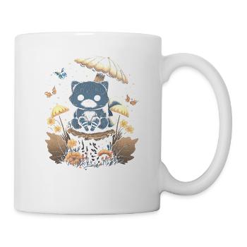 Cottagecore Aesthetic Mushroom Cat - Tasse - Weiß - Rechts