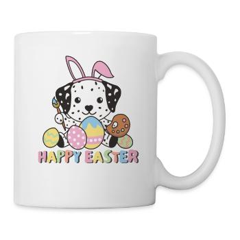 joyeuses Pâques douces dalmates avec - Mug blanc - blanc - Droite