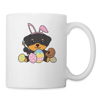 happy easter sweet rottweiler Easter dogs - Mug - white - Right