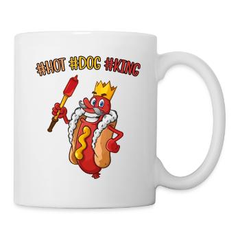 Hot Dog King Funny Food Lover Sausage Cool Hotdog - Mug - white - Right