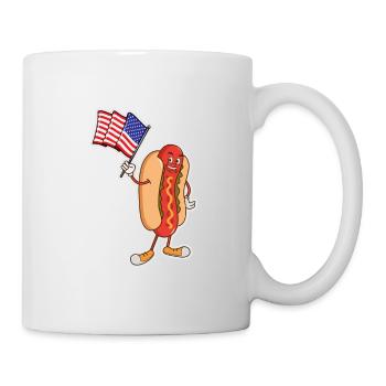 Hot diggity Dog Cool American Flog Hotdog Lover - Mug - white - Right