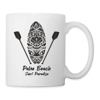 Surfing Palm Beach Vacation Florida Palm Tree Beach O - Mug - white - Right