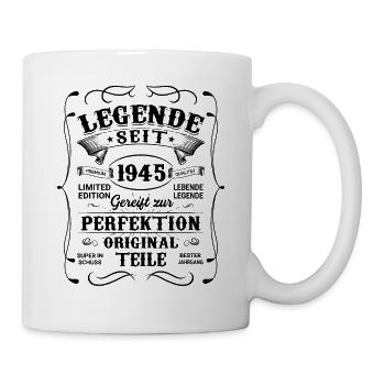 1945 Geboren - Geburtstag Jahrgang 1945 - Tasse - Weiß - Rechts