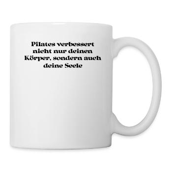 Pilates - Pilates verbessert nicht nur deinen - Tasse - Weiß - Rechts