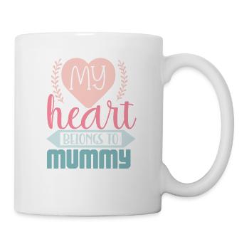 Mein Herz gehört Mama - Mutter - Tasse - Weiß - Rechts