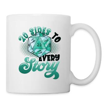 20 pages of each story, pen and paper - Mug - white - Right