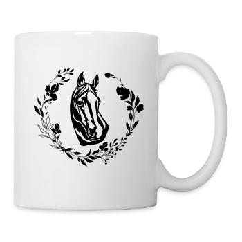 Horse with flowers - Mug - white - Right