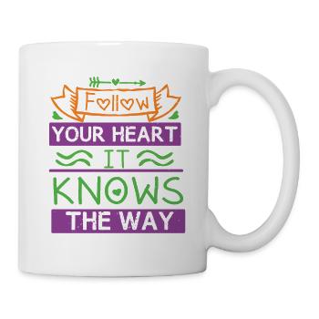 FOLLOW YOUR HEART IT KNOWS THE WAY - Mug - white - Right