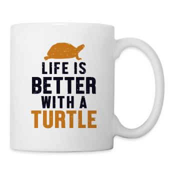 La vie est meilleure avec une tortue tortue - Mug blanc - blanc - Droite