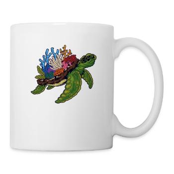 Water turtle Giant tortoise Turtle - Mug - white - Right