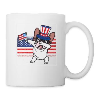 Dab French Bulldog 4 juillet Patriot - Mug blanc - blanc - Droite