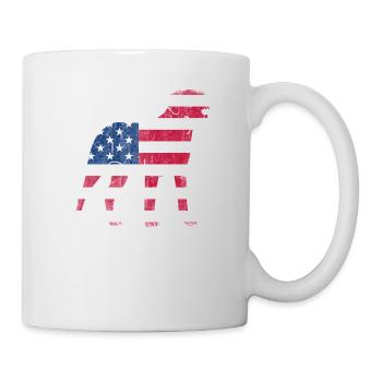 Labrador 4 juillet amoureux des chiens patriotiques US-am - Mug blanc - blanc - Droite