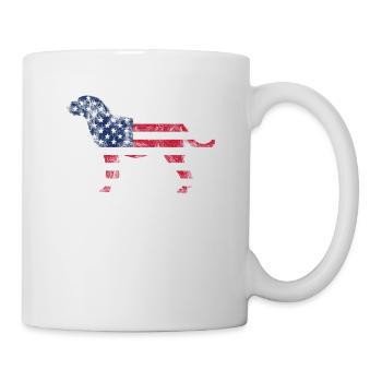 Labrador 4 juillet amoureux des chiens patriotes US - Mug blanc - blanc - Droite