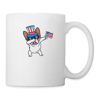 Dabbing Bouledogue Français 4 Juillet Patriote - Mug blanc - blanc - Droite