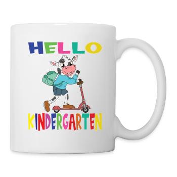 Hello Kindergarten Cow With Scooter - Mug - white - Right