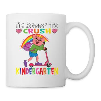 Pig With Scooter I'm Ready To Crush Kindergarten - Mug - white - Right