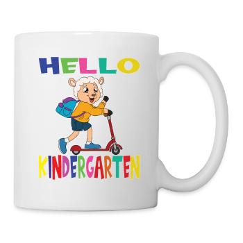 Hello Kindergarten Sheep With Scooter - Tasse - Weiß - Rechts
