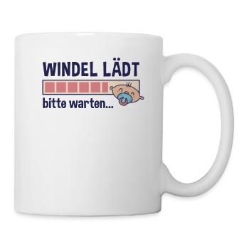 Windel lädt bitte warten Baby Spruch Ladebalken - Tasse - Weiß - Rechts