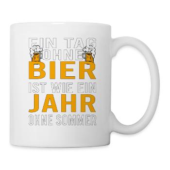Vatertag Himmelfahrt Bier Nachbar Nachbarn Saufen - Tasse - Weiß - Rechts