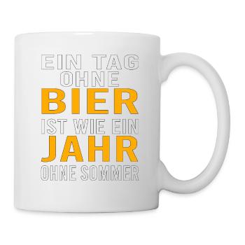 Vatertag Himmelfahrt Bier Nachbar Nachbarn Saufen - Tasse - Weiß - Rechts