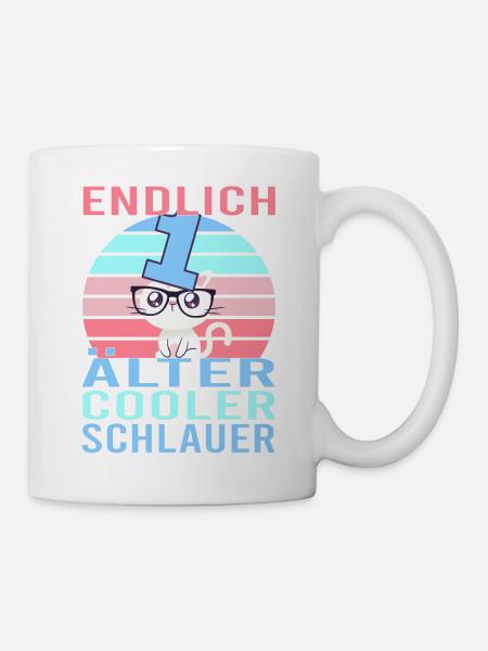 1. Geburtstag 1 Jahre Katze Kätzchen Mietze Miau - Tasse - Weiß