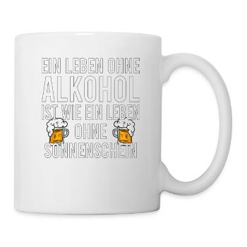 Vatertag Himmelfahrt Bier Nachbar Nachbarn Saufen - Tasse - Weiß - Rechts