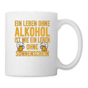 Vatertag Himmelfahrt Bier Nachbar Nachbarn Saufen - Tasse - Weiß - Rechts
