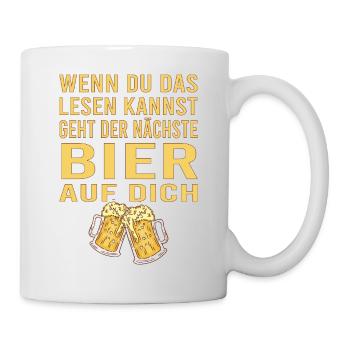 Vatertag Himmelfahrt Bier Nachbar Nachbarn Saufen - Tasse - Weiß - Rechts
