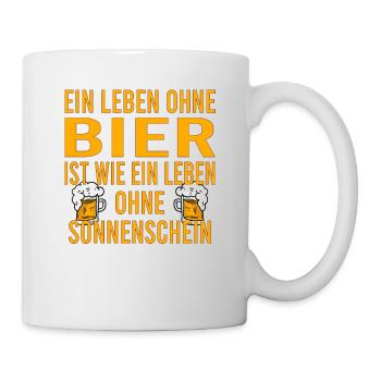Vatertag Himmelfahrt Bier Nachbar Nachbarn Saufen - Tasse - Weiß - Rechts